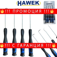 НЕМСКИ КОМПЛЕКТ КУКИ И ШИЛА ЗА О – ПРЪСТЕНИ 4 БРОЯ HAWEK HW-1122 + ЛЕД ФЕНЕР