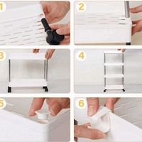 НЕМСКА Иновативна етажерка на колела на 3-4 нива + ЛЕД ФЕНЕР