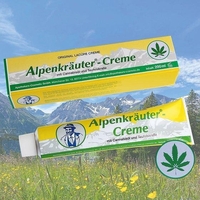 НЕМСКИ Алпийски крем Alpenkrauter Creme С КОНОП за възпаления и болки 200мл. Germany + ЛЕД ФЕНЕР