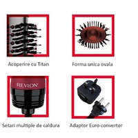 НЕМСКА Електрическа четка Revlon Special Edition One-Step Volumiser Titanium, RVDR5279UKE, 3 температурни настройки, Технология за йонизация, Чанта за пътуване + ЛЕД ФЕНЕР.