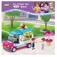 НЕМСКИ Конструктор Gudi, Ice Cream Van, Камион за сладолед, Модел 960, 228 части3 + ЛЕД ФЕНЕР