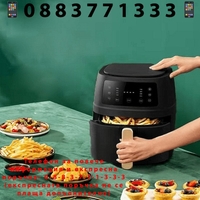 НЕМСКИ Уред за готвене с горещ въздух, Silver Crest, S-18, 8 литра, 2400 W, Черен + ЛЕД ФЕНЕР