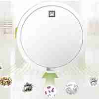 НЕМСКА Прахосмукачка робот ES23, USB зареждане, 90 минути работа, 0,2 л, Бяла + ЛЕД ФЕНЕР