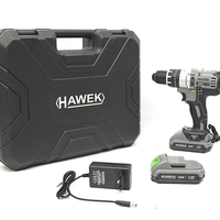 НЕМСКИ Акумулаторен Ударен Винтоверт 24V HAWEK Полша + 111 части Инструменти + ЛЕД ФЕНЕР