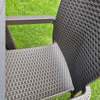 НЕМСКИ Градински Комплект 90x90см-4 Стола Квадрат В 5 Цвята +ЛЕД ФЕНЕР