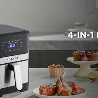 НЕМСКИ Air Fryer - 7 литра Sokany SK-ZG-8040 + ЛЕД ФЕНЕР