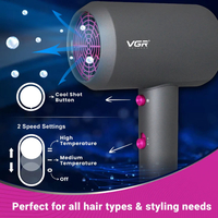 НЕМСКИ Професионален Сешоар VGR V-400 черен