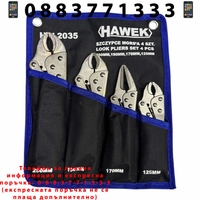 НЕМСКИ Клещи Чираци Комплект 4 части HAWEK Чирак HW-2035 + ЛЕД ФЕНЕР