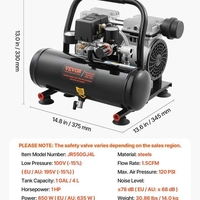 НЕМСКИ Преносим безмаслен компресор 4 л + ЛЕД ФЕНЕР