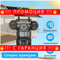 НЕМСКА Соларна Камера – 6MP Full HD С Троен Обектив IP66 + ЛЕД ФЕНЕР