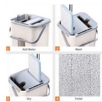 НЕМСКА Комплект кофа с плосък моп с 2 отделения и 360 ° въртящ се плосък моп + ЛЕД ФЕНЕР