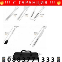 НЕМСКИ Комплект прибори за BBQ Bdown от неръждаема стомана, Елегантна кутия, 6 броя + ЛЕД ФЕНЕР