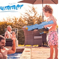 НЕМСКА Мощна електрическа водна пушка с голям резервоар, Обхват 8-9м + ЛЕД ФЕНЕР