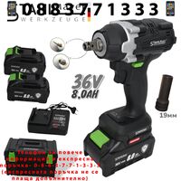 НЕМСКИ Акумулаторен Ударен Комбиниран Гайковерт / Винтоверт Безчетков STAHLMAYER 36V 8.0AH 850Nm + 2 Батерии и Вложка 19мм Куфар + ЛЕД ФЕНЕР