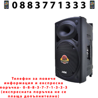 НЕМСКА Караоке Тонколона MBA F12 2000W +2 Безжчни Микрофона + ЛЕД ФЕНЕР