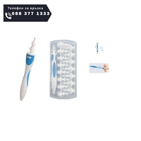 НЕМСКИ Уред за почистване на уши с 16 силиконови накрайника, Бял + ЛЕД ФЕНЕР