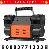 НЕМСКИ Преносим двуцилиндров компресор за гуми + ЛЕД ФЕНЕР