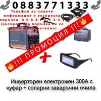 НЕМСКИ Инверторен електрожен 300А с куфар + соларна маска