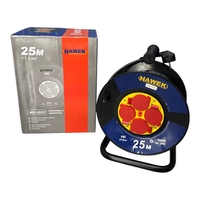 НЕМСКИ Удължител на Макара с Кабел HAWEK 25 метра + ЛЕД ФЕНЕР