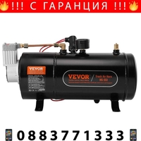 НЕМСКИ 12V въздушен компресор със 3-литров резервоар +ЛЕД ФЕНЕР