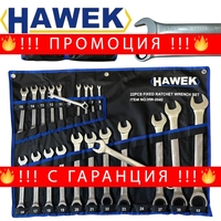 НЕМСКИ ЗВЕЗДОГАЕЧНИ ТРЕСЧОТНИ КЛЮЧОВЕ 6-32 ММ 22 ЧАСТИ HAWEK + ЛЕД ФЕНЕР