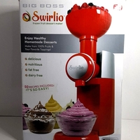 НЕМСКИ Машина За здравословен домашен сладолед Swirlio, Червен + ЛЕД ФЕНЕР