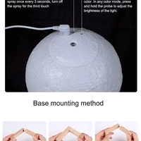 НЕМСКИ Овлажнител за въздух и светеща нощна лампа ЛУНА 3D 2в1 + ЛЕД ФЕНЕР