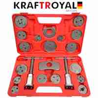 НЕМСКИ Комплект за Сваляне на Спирачни Цилиндри KRAFTROYAL 21 части Смяна на Накладки Спирачки + ЛЕД ФЕНЕР