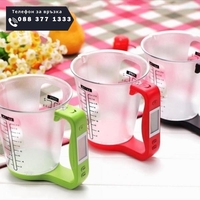 НЕМСКИ Дигитална мерителна кана с LCD Кантар + ЛЕД ФЕНЕР