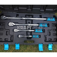 НЕМСКА Телескопична Тресчотка 4 броя - 1/2, 1/4, 3/8 + ЛЕД ФЕНЕР