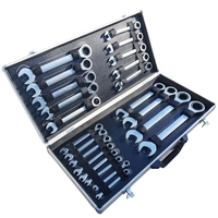 НЕМСКИ Звездогаечни Ключове Прави Тресчотни 6-32мм Тресчотка Комплект 22 части в метален куфар KRAFTROYAL + ЛЕД ФЕНЕР