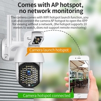 НЕМСКА WIFI FULL HD 2.0MP 50 LED 355° ВЪРТЯЩА КАМЕРА с двойна камера и телефото, IP66 водоустойчива + ЛЕД ФЕНЕР