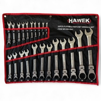 НЕМСКИ ЗВЕЗДОГАЕЧНИ ТРЕСЧОТНИ КЛЮЧОВЕ С ЧУПЕЩО РАМО 6-32 ММ 22 ЧАСТИ HAWEK + ЛЕД ФЕНЕР