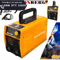 НЕМСКИ Инверторен Електрожен 400А KRONBERG Заваръчен Апарат със Дисплей + Подарък Соларна Маска (Шлем) + ЛЕД ФЕНЕР