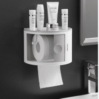 НЕМСКИ Стилен органайзер за съхранение на хартия и аксесоари за баня /бял/ + ЛЕД ФЕНЕР