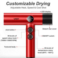 НЕМСКИ Професионален Сешоар VGR-401 – Червен LED Дисплей