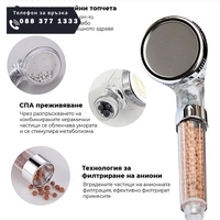 НЕМСКА Душ слушалка с турмалин и масажиращ ефект + ЛЕД ФЕНЕР