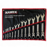НЕМСКИ ЗВЕЗДОГАЕЧНИ ТРЕСЧОТНИ КЛЮЧОВЕ С ЧУПЕЩО РАМО 8 – 32 ММ 13 ЧАСТИ HAWEK + ЛЕД ФЕНЕР