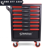 НЕМСКИ ШКАФ КОЛИЧКА ЗА ИНСТРУМЕНТИ със 7 ЧЕКМЕДЖЕТА STAHLMAYER – RED LINE + ЛЕД ФЕНЕР