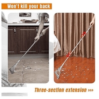 НЕМСКО Мултифункционална метла - гребло 2 в 1, Извънредно дългата дръжка + ЛЕД ФЕНЕР