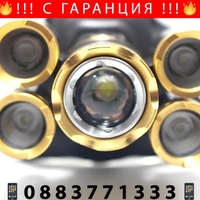 НЕМСКА Водоустойчив челник 5-LED Zoom диода, с презареждащи се батерии + ЛЕД ФЕНЕР