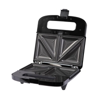 НЕМСКИ Уред за сандвичи и десерти, GoldMaster, 800W, 3 вида плочи, Незалепващи и лесни за почистване плочи, Черен + ЛЕД ФЕНЕР