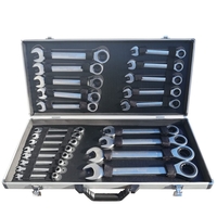 НЕМСКИ Звездогаечни Ключове Прави Тресчотни 6-32мм Тресчотка Комплект 22 части в метален куфар KRAFTROYAL + ЛЕД ФЕНЕР