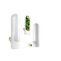 НЕМСКИ Пластмасов контейнер за пресни билки и зеленчуци, Удължава свежестта на билките, Бял + ЛЕД ФЕНЕР