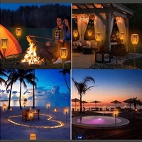 НЕМСКИ Комплект LED соларни лампи, Тип факли с пламъчен ефект, 4 броя + ЛЕД ФЕНЕР