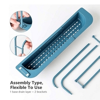 НЕМСКИ Разтегателен органайзер за мивка за универсална употреба + ЛЕД ФЕНЕР