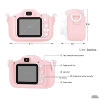 НЕМСКИ Детски фотоапарат за деца от 3 до 10 години, 1080P, Eкран 2 инча, Видео, Защита от падане + ЛЕД ФЕНЕР