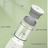 НЕМСКА Преносима безжична USB сокоизтисквачка за цитруси, Компактен дизайн, Лесен за използване и почистване + ЛЕД ФЕНЕР