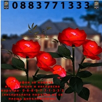 НЕМСКА LED слънчева лампа под формата на червена роза, За градина, Двор, Водоустойчивост + ЛЕД ФЕНЕР