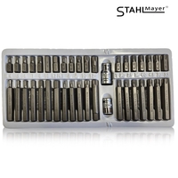 НЕМСКИ Комплект Битове Накрайници STAHLMAYER SM4401 Hex XZN и Torx 1/2″, 3/8″ 40 броя + ЛЕД ФЕНЕР